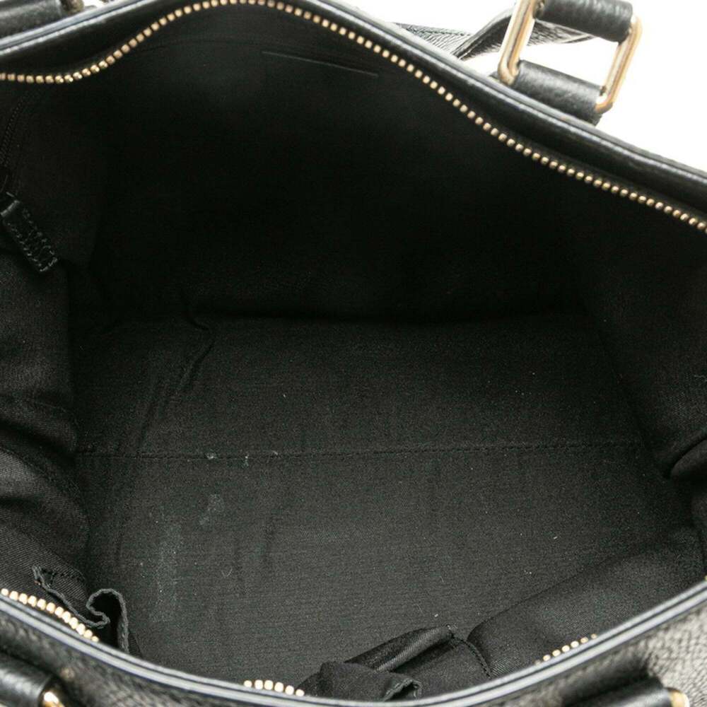 GUCCI Black Leather Bamboo Shoulder Bag - Picture 5 of 9